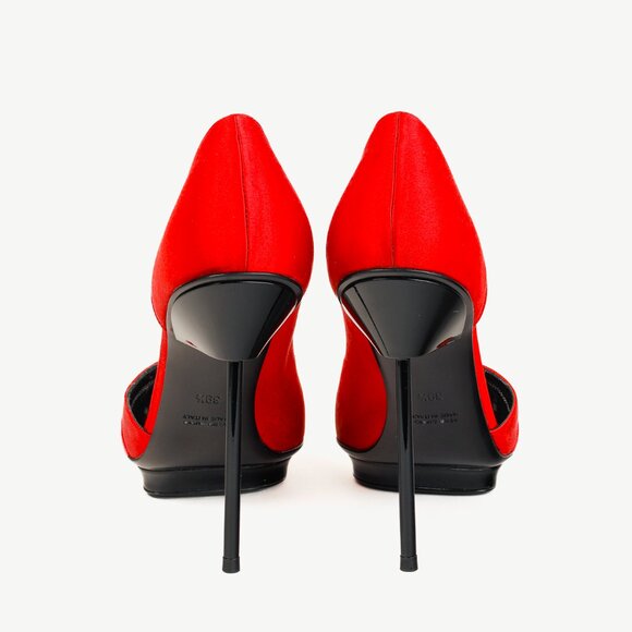 Giorgio Armani Rosso Velvet & Satin D'Orsay Heels - Picture 3 of 12